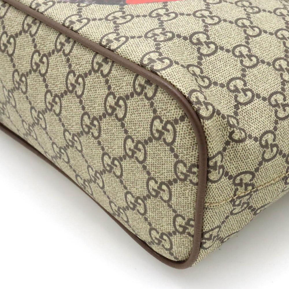 Gucci GG Supreme Mystic Cat Tote Bag Shoulder Beige Cream Brown Red - Picture 3 of 9